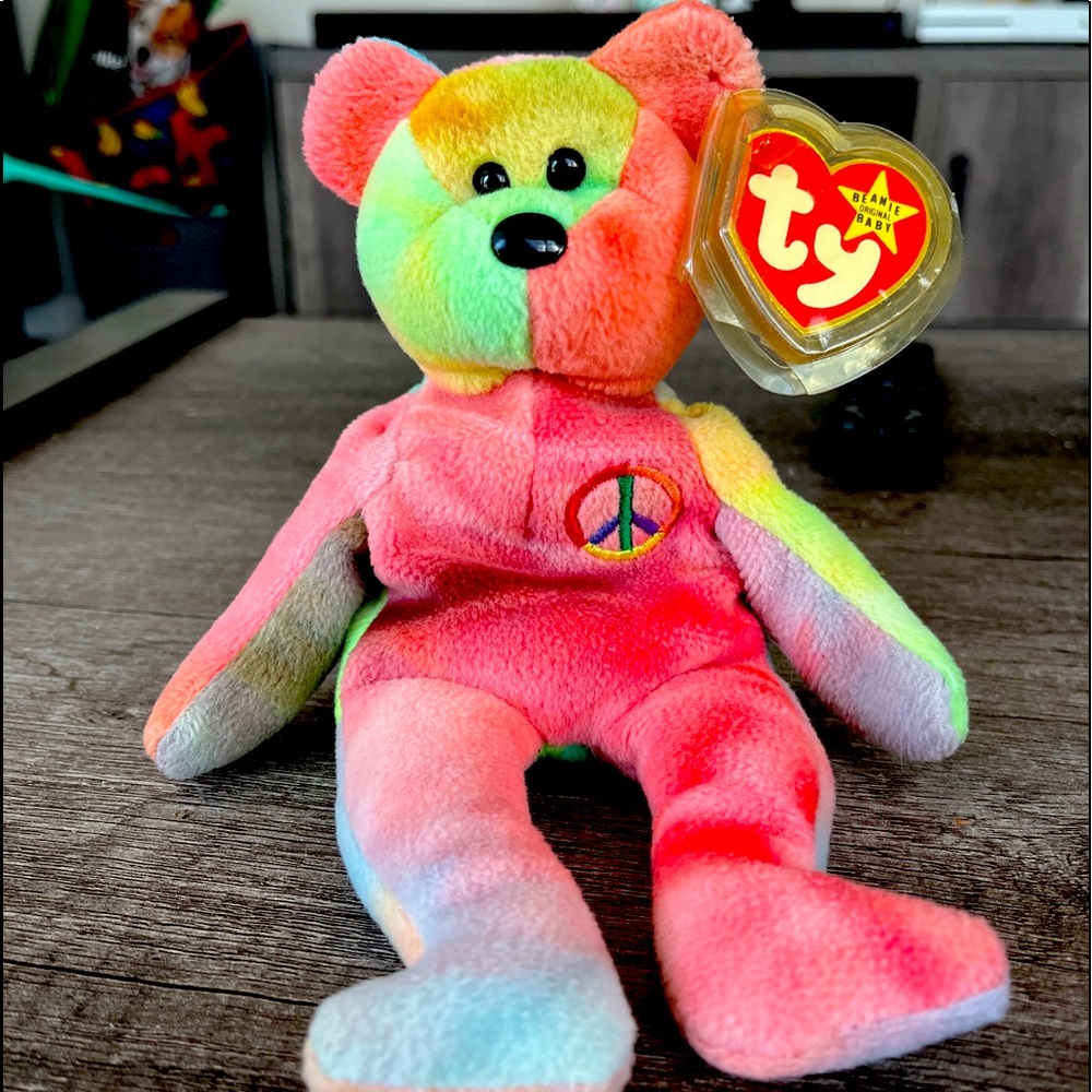 1996 Peace TY Beanie Baby with errors